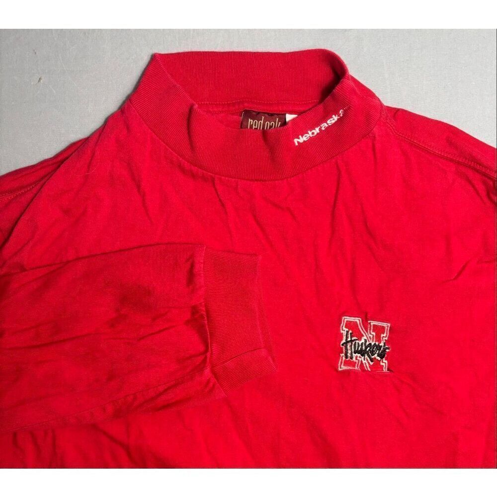 Nebraska Cornhuskers Vintage 1990s Turtleneck Shirt Red Oak Sportswear Red XL
